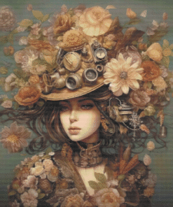 II001 - Steampunk Lady Cross Stitch Pattern
